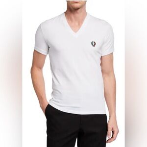 Dolce & Gabbana White V-Neck Tee